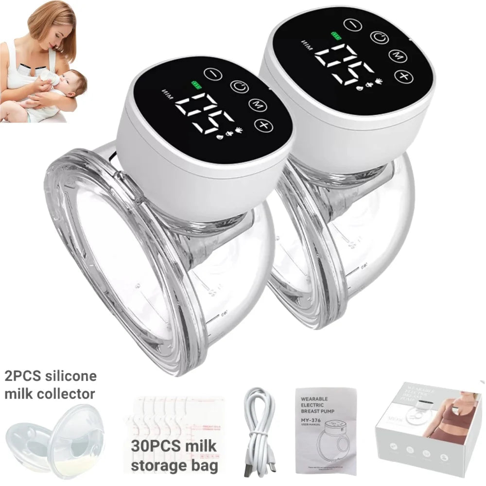 Hands-Free Wearable Electric Breast Pump – BPA-Free, 3 Modes, 9 Suction Levels, USB Rechargeable